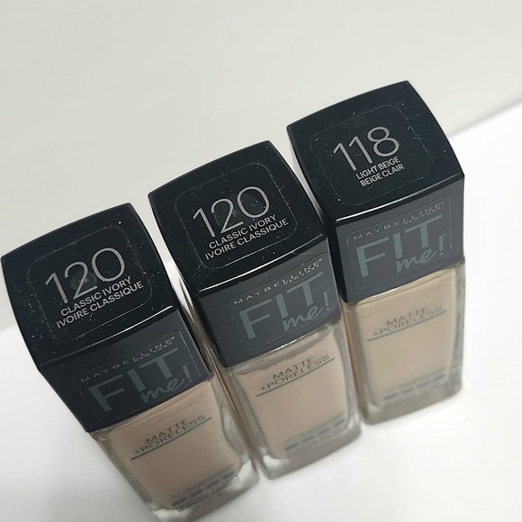 3pc Lot 120 / 118 Foundation Fit Me Maybelline - Picture 2 of 4